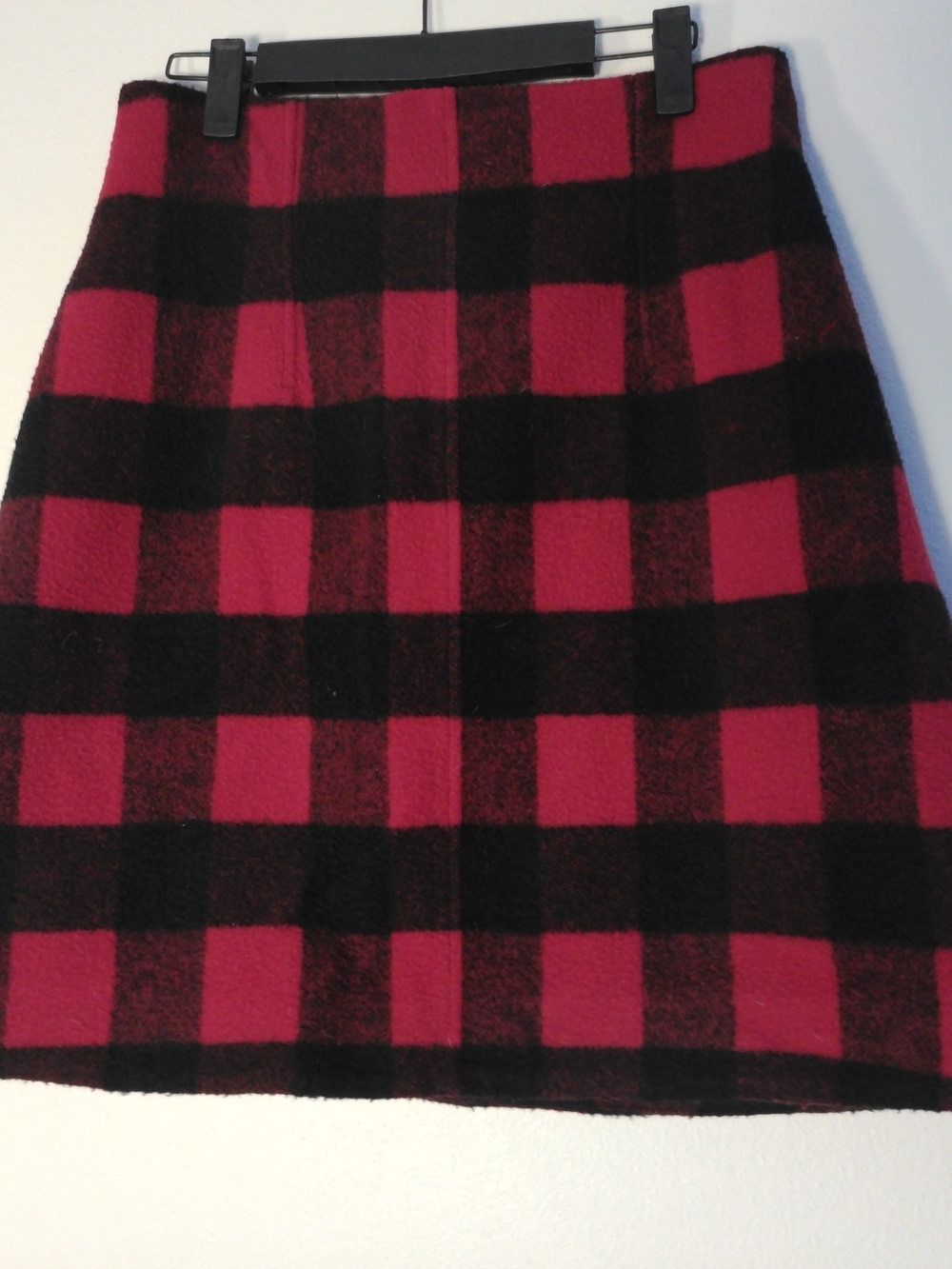 Topshop Red and Black Buffalo Plaid Mini Skirt